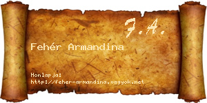 Fehér Armandina névjegykártya
